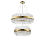 Hampton 2 Tier 42 Light Ceiling Pendant Light In Brass With Clear Glass