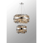 Hampton 2 Tier 28 Light Ceiling Pendant Light In Polished Nickel With Smoked Glass