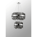 Hampton 2 Tier 28 Light Ceiling Pendant Light In Polished Nickel With Smoked Glass