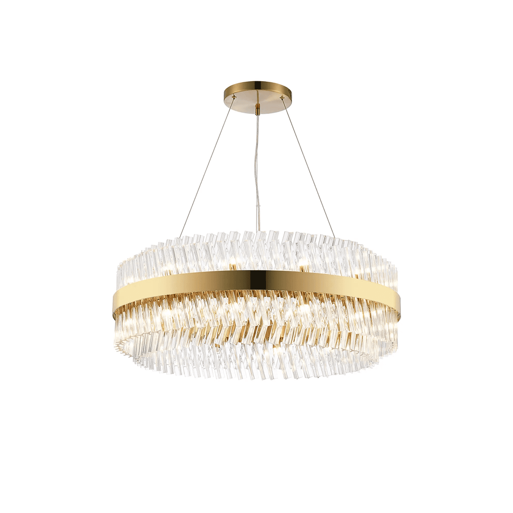 Hampton 24 Light Ceiling Pendant Light In Brass With Clear Glass
