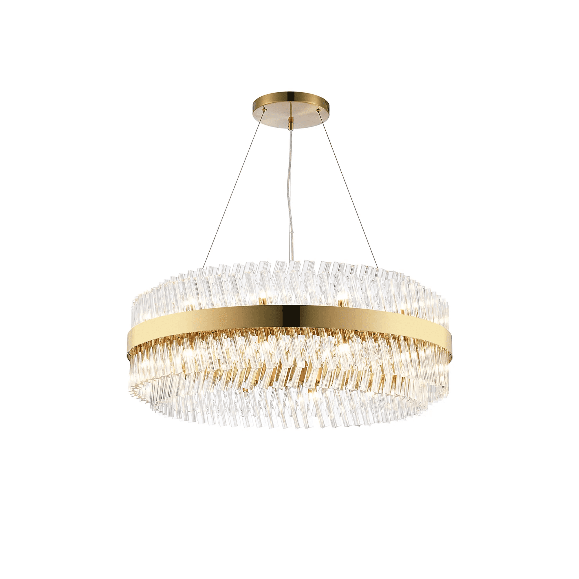 Hampton 24 Light Ceiling Pendant Light In Brass With Clear Glass
