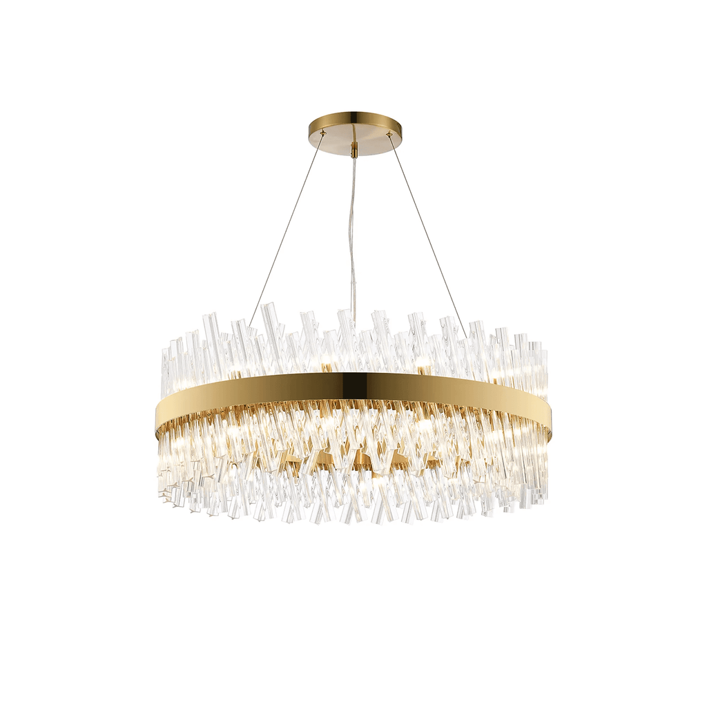Hampton 24 Light Ceiling Pendant Light In Brass With Clear Glass