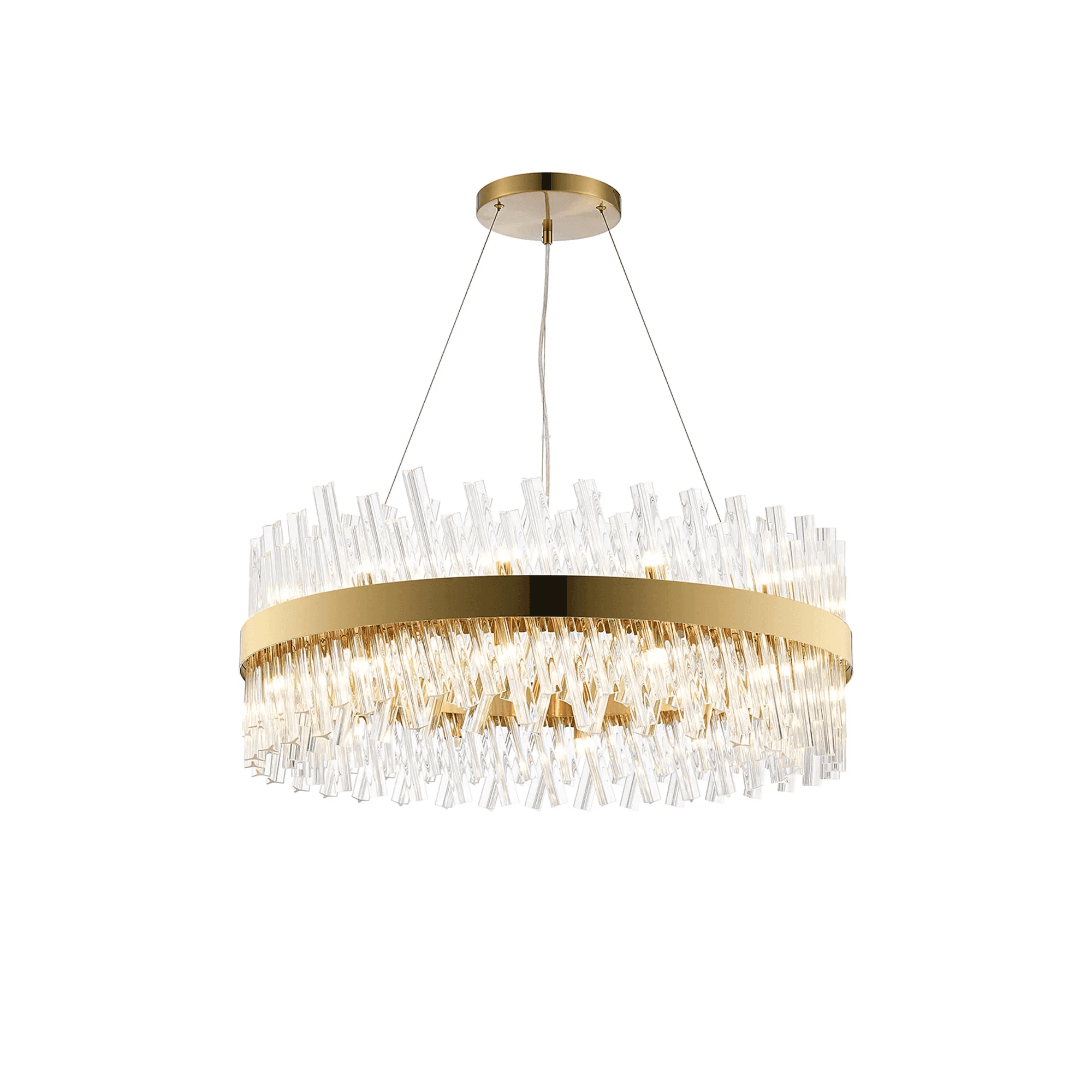 Hampton 24 Light Ceiling Pendant Light In Brass With Clear Glass