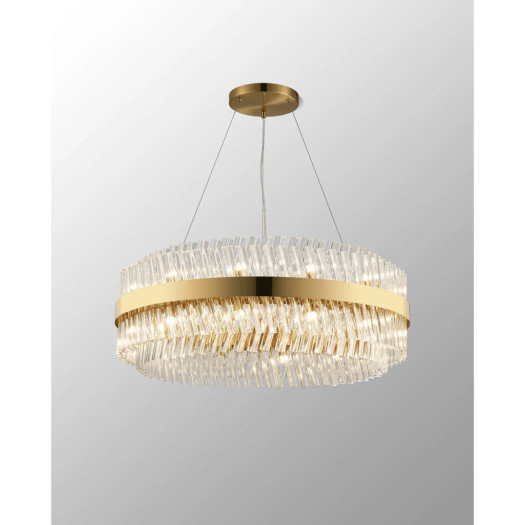 Hampton 24 Light Ceiling Pendant Light In Brass With Clear Glass