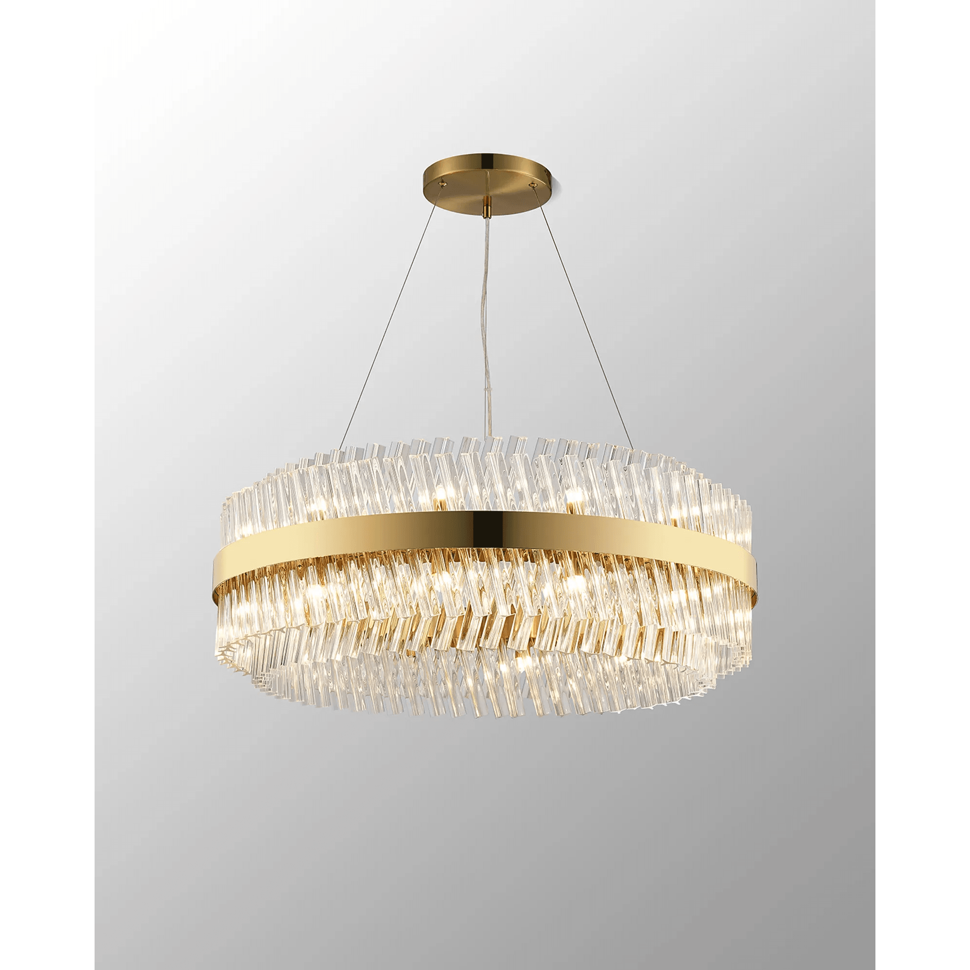 Hampton 24 Light Ceiling Pendant Light In Brass With Clear Glass