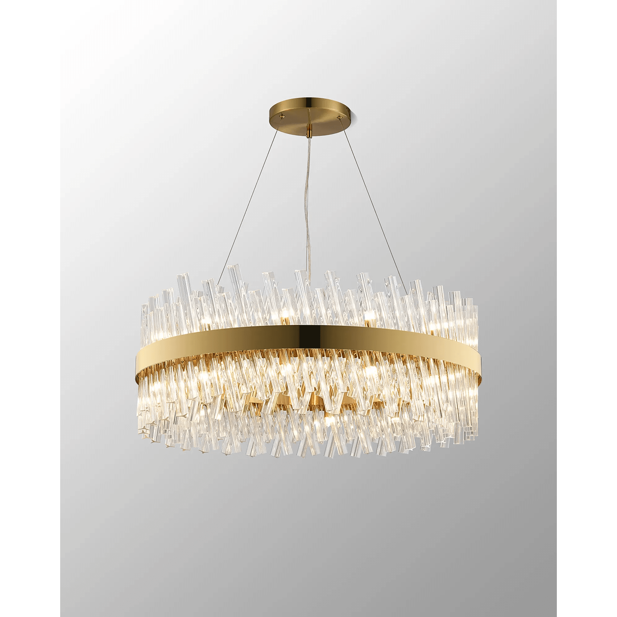 Hampton 24 Light Ceiling Pendant Light In Brass With Clear Glass