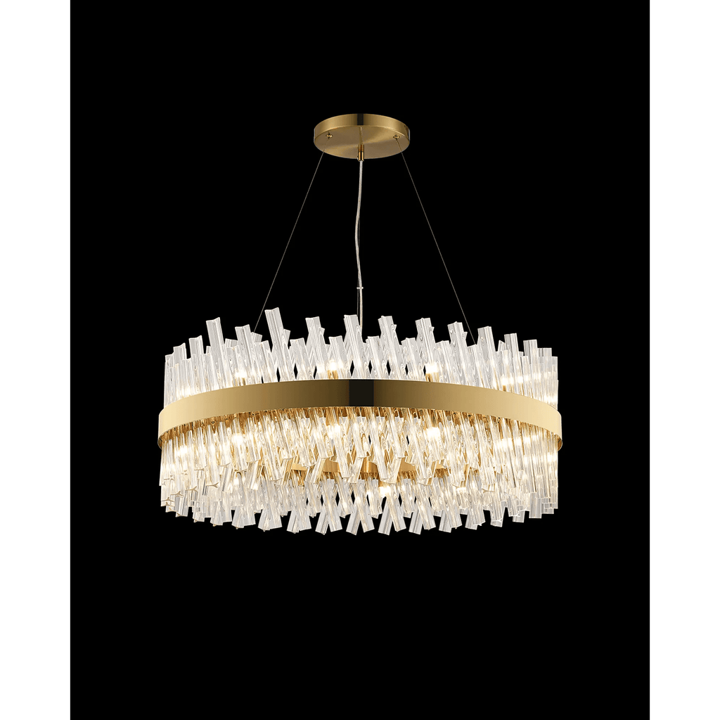 Hampton 24 Light Ceiling Pendant Light In Brass With Clear Glass