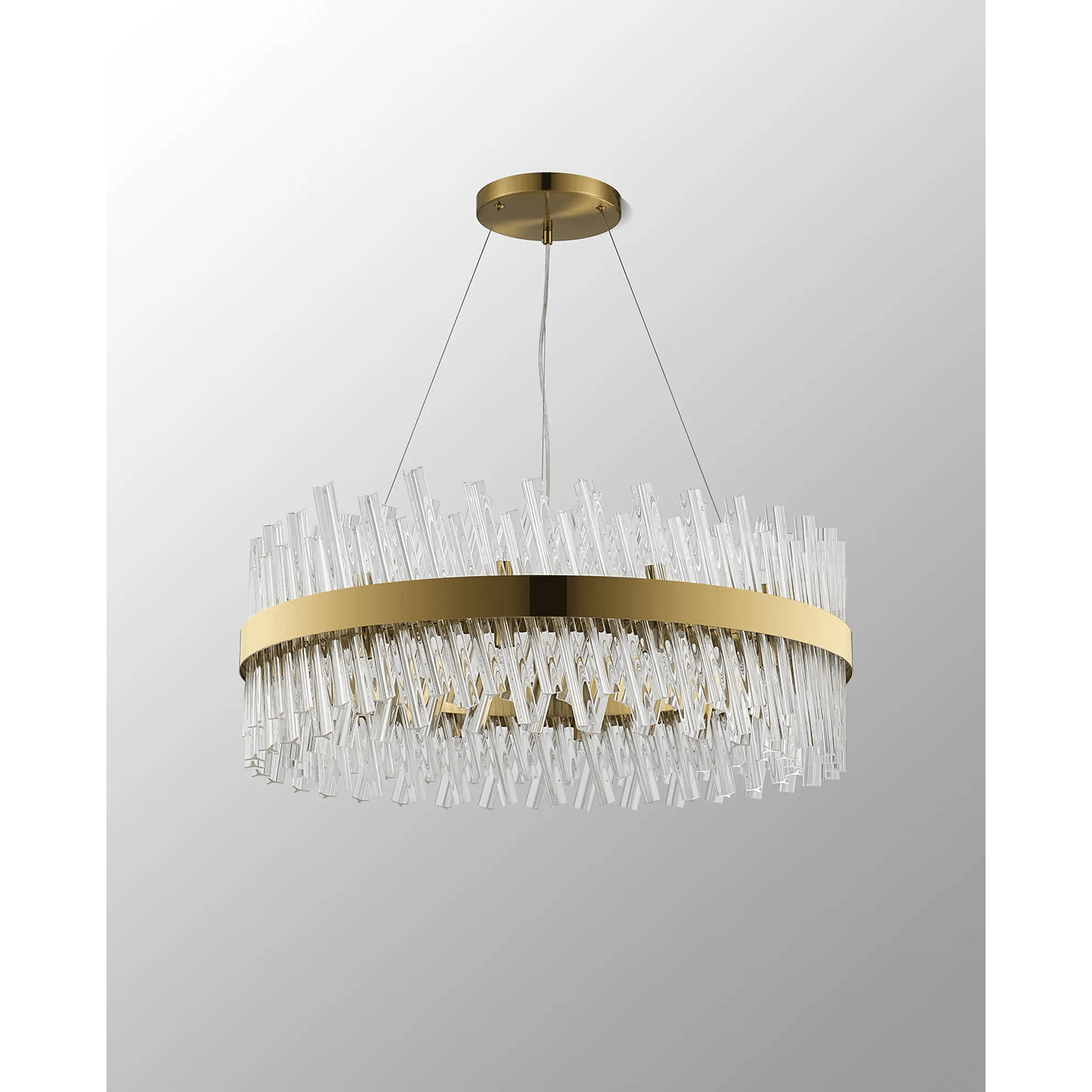 Hampton 24 Light Ceiling Pendant Light In Brass With Clear Glass