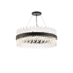 Hampton 24 Light Ceiling Pendant Light In Satin Black With Clear Glass