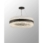 Hampton 24 Light Ceiling Pendant Light In Satin Black With Clear Glass