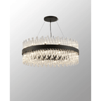 Hampton 24 Light Ceiling Pendant Light In Satin Black With Clear Glass