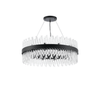 Hampton 24 Light Ceiling Pendant Light In Satin Black With Clear Glass