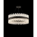 Hampton 24 Light Ceiling Pendant Light In Satin Black With Clear Glass