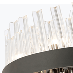Hampton 24 Light Ceiling Pendant Light In Satin Black With Clear Glass