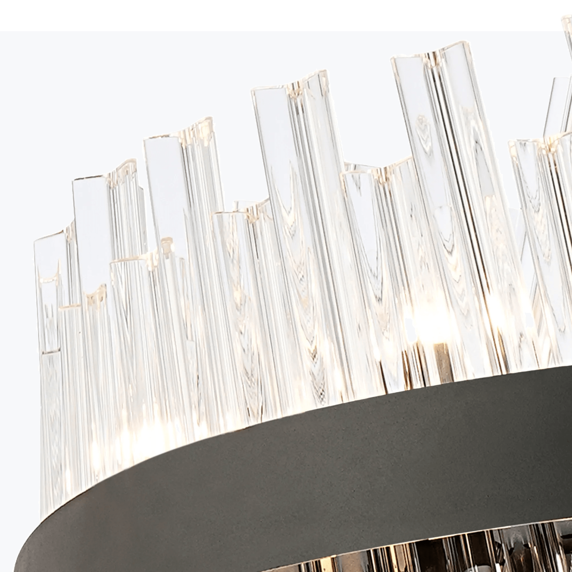 Hampton 24 Light Ceiling Pendant Light In Satin Black With Clear Glass