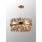 Hampton 18 Light Ceiling Pendant Light In Brass With Smoked Glass