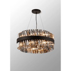 Hampton 18 Light Ceiling Pendant Light In Satin Black With Smoked Glass
