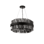 Hampton 18 Light Ceiling Pendant Light In Satin Black With Smoked Glass