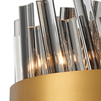 Hampton 10 Light Ceiling Pendant Light In Brass With Smoked Glass