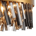 Hampton 10 Light Ceiling Pendant Light In Brass With Smoked Glass