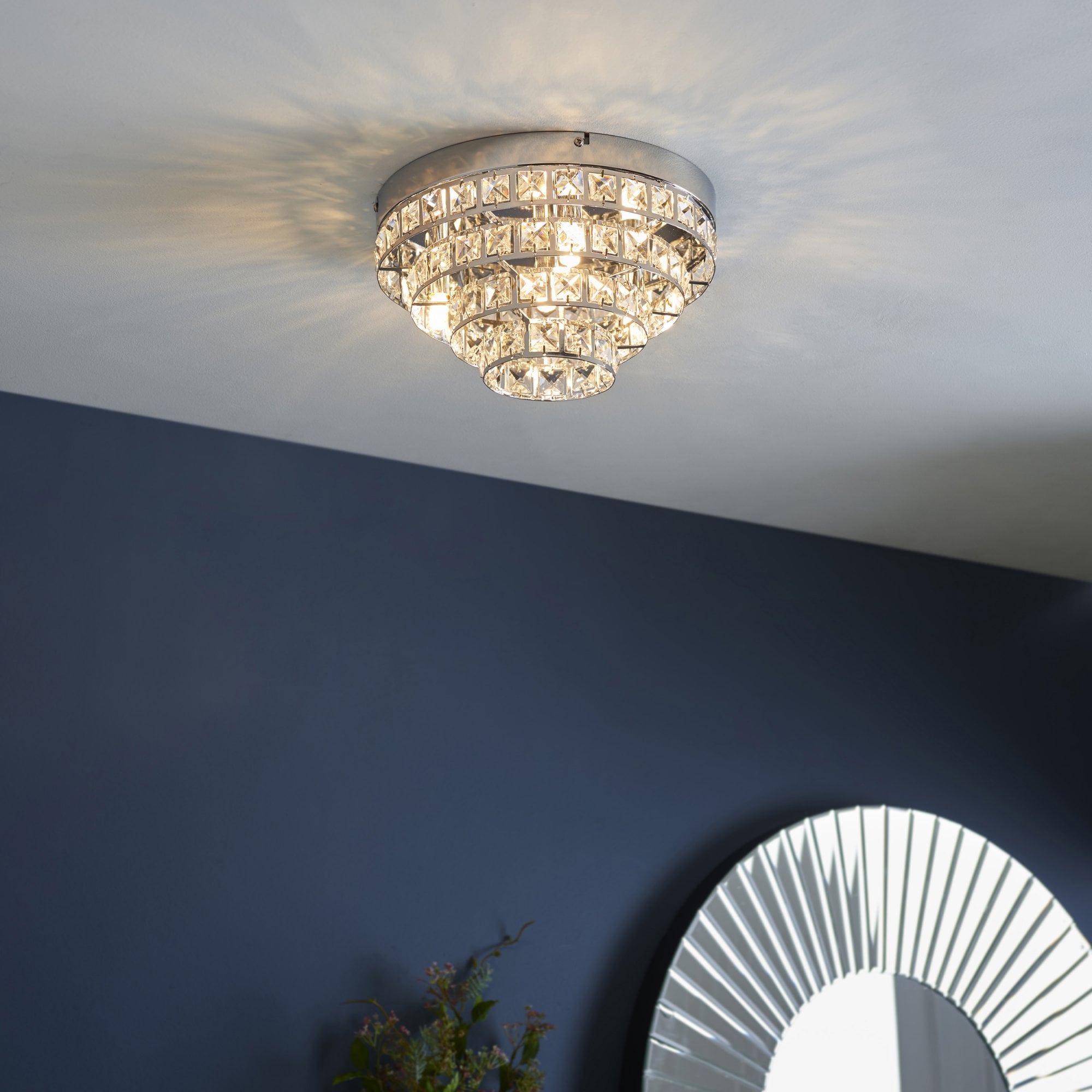 MOTOWN-4CH 4 Light Flush Ceiling Light With Glass Beads