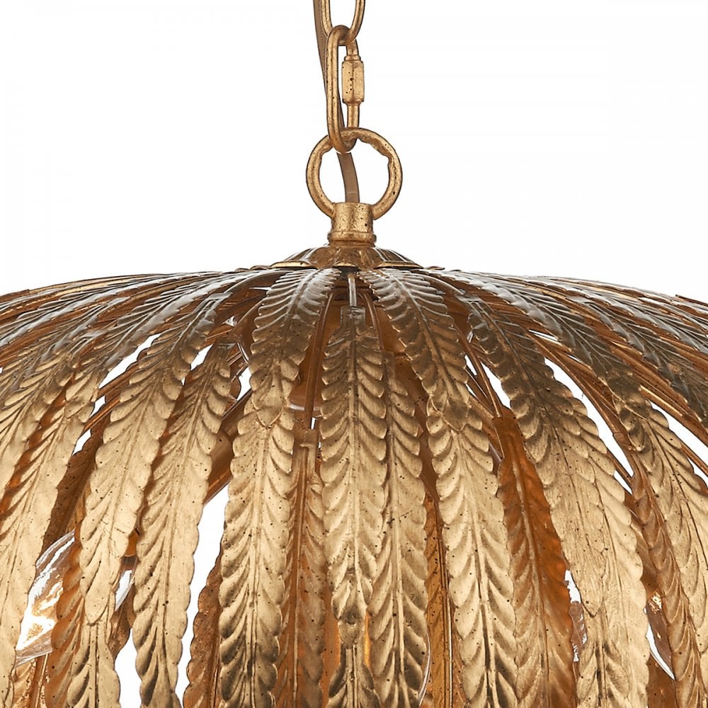 ATT0535 Atticus Decorative 5 Light Intricate Gold Leaf Ceiling Pendant