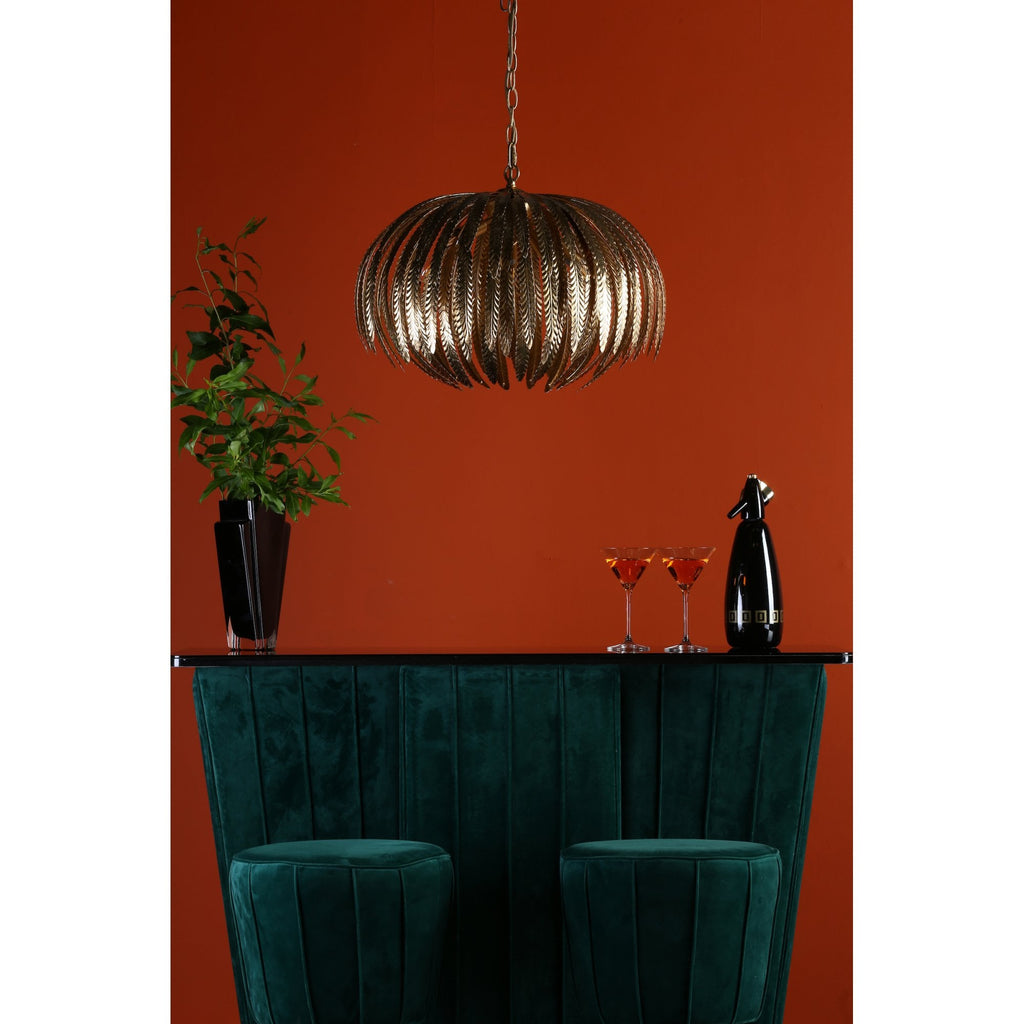 ATT0535 Atticus Decorative 5 Light Intricate Gold Leaf Ceiling Pendant