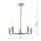 Tyler Elegant 5 Light Ceiling Pendant Light In Satin Nickel Finish TYL0538