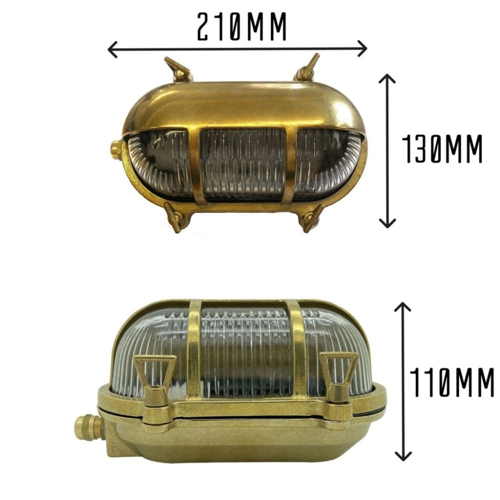 Jetty Coastal Eyelid Bulkhead In Antique Brass Finish