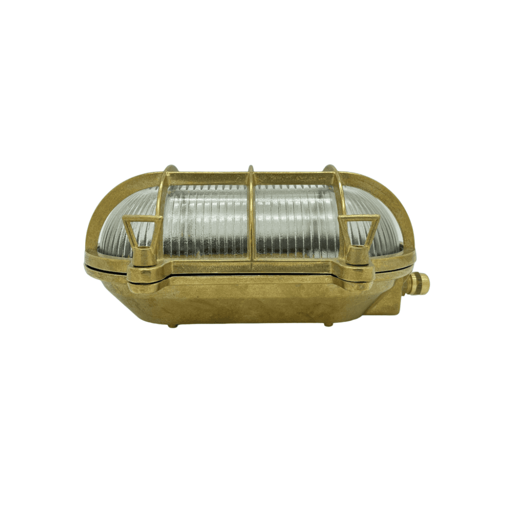 Jetty Large Standard Bulkhead In Raw Brass Finish