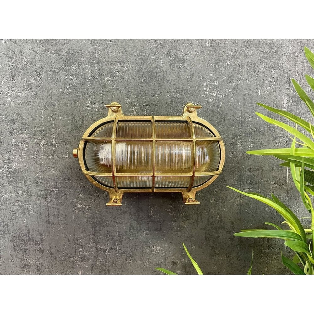 Jetty Large Standard Bulkhead In Raw Brass Finish