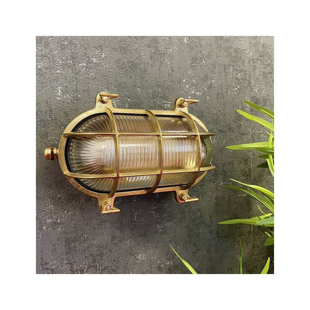 Jetty Large Standard Bulkhead In Raw Brass Finish