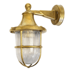 Jetty Coastal Wall Lantern In Raw Brass Finish