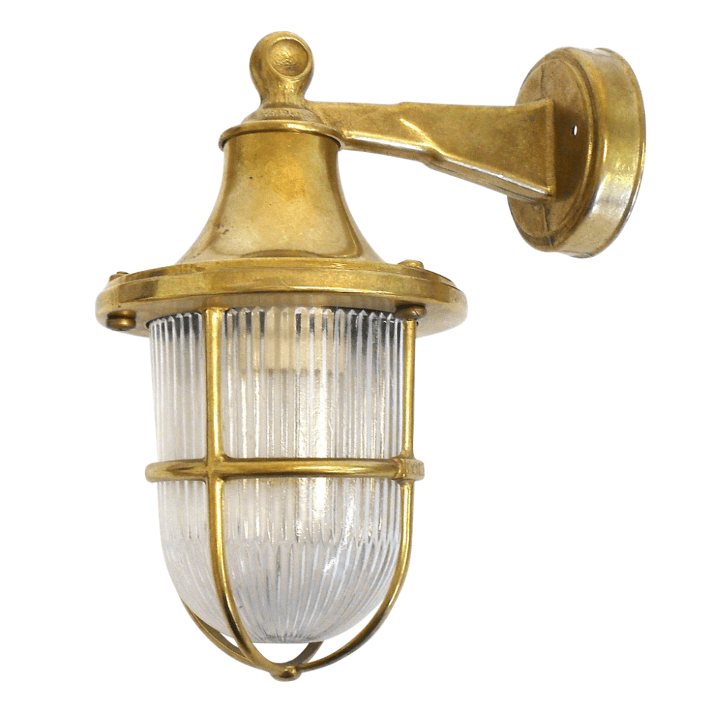Jetty Coastal Wall Lantern In Raw Brass Finish