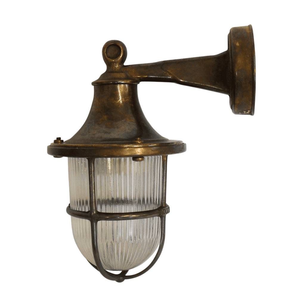 Jetty Coastal Wall Lantern In Antique Brass Finish