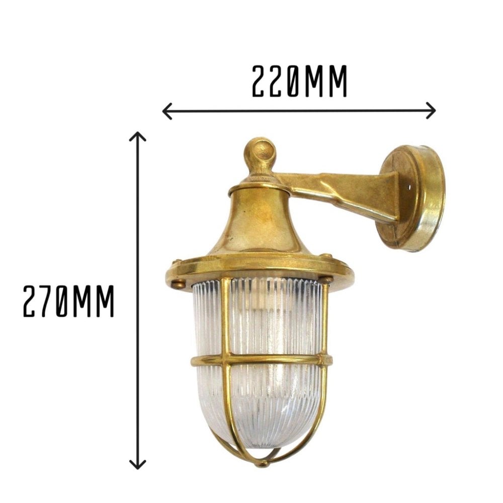 Jetty Coastal Wall Lantern In Antique Brass Finish