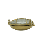 Jetty Small Coastal Round Wall Lantern In Raw Brass Finish