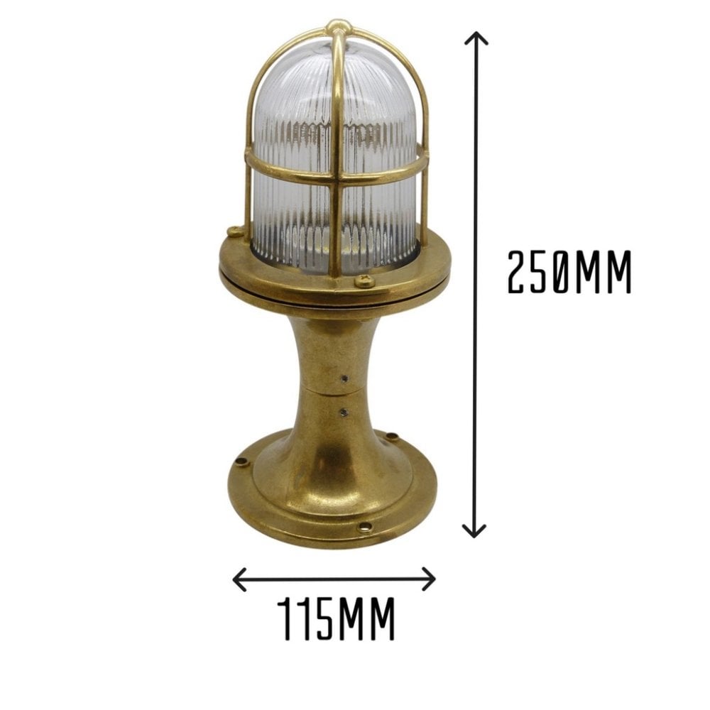 Jetty Coastal Post Lantern In Raw Brass Finish