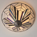 Astoria Tiffany Large Flush Ceiling Light In Art Deco Style 63935