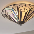Astoria Tiffany Large Flush Ceiling Light In Art Deco Style 63935