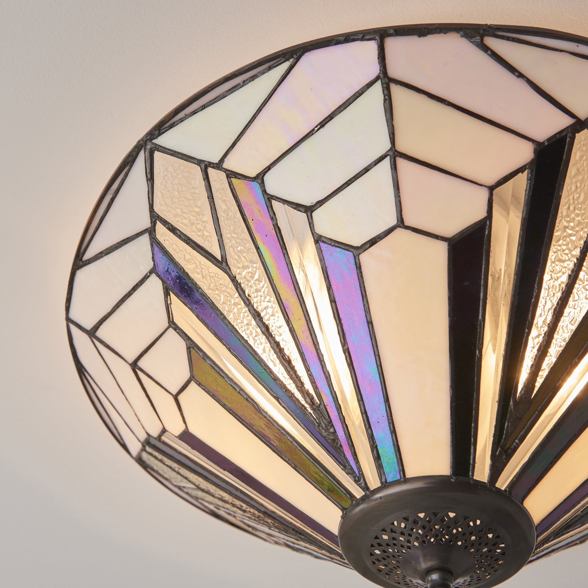 Astoria Tiffany Large Flush Ceiling Light In Art Deco Style 63935