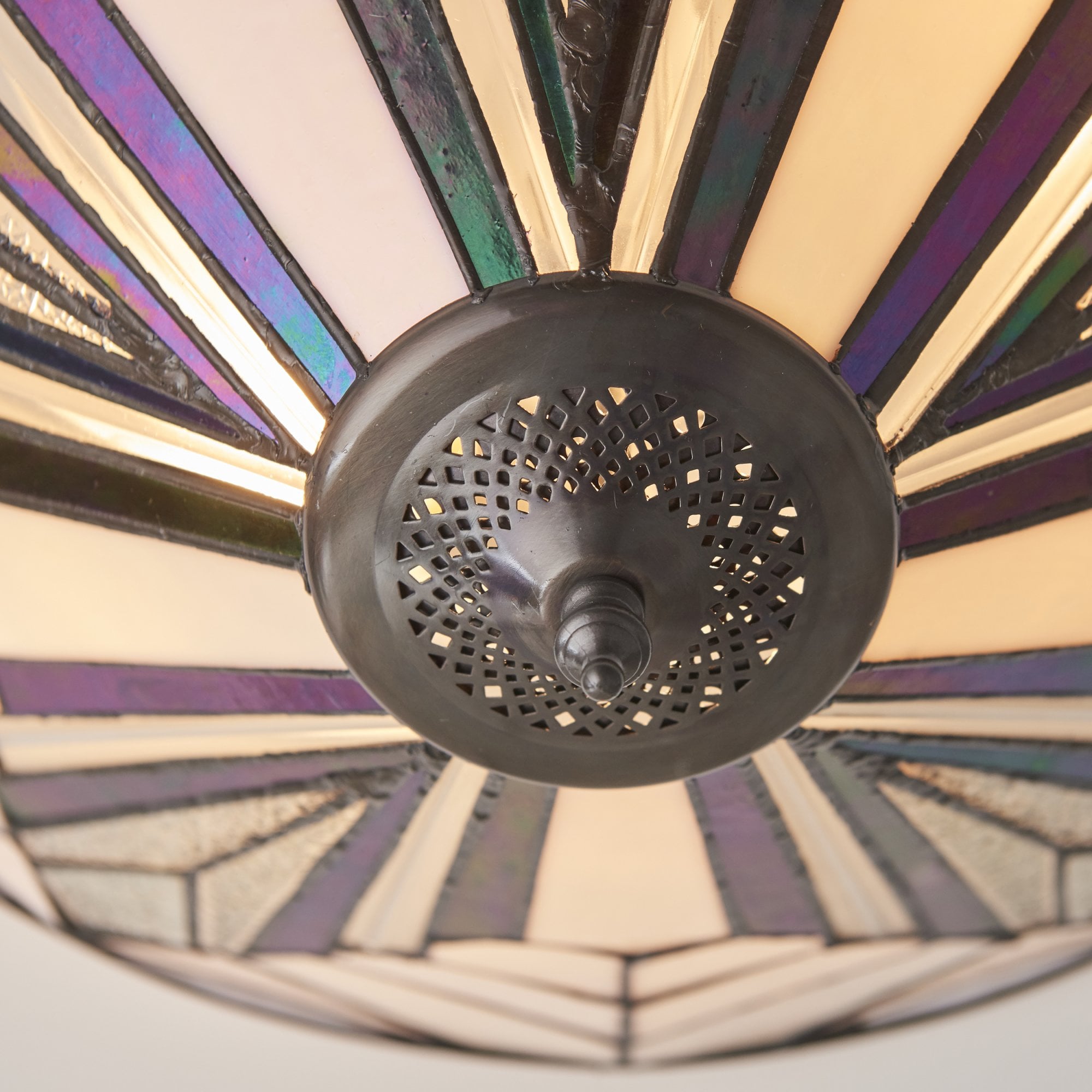 Astoria Tiffany Large Flush Ceiling Light In Art Deco Style 63935