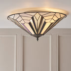 Astoria Tiffany Large Flush Ceiling Light In Art Deco Style 63935