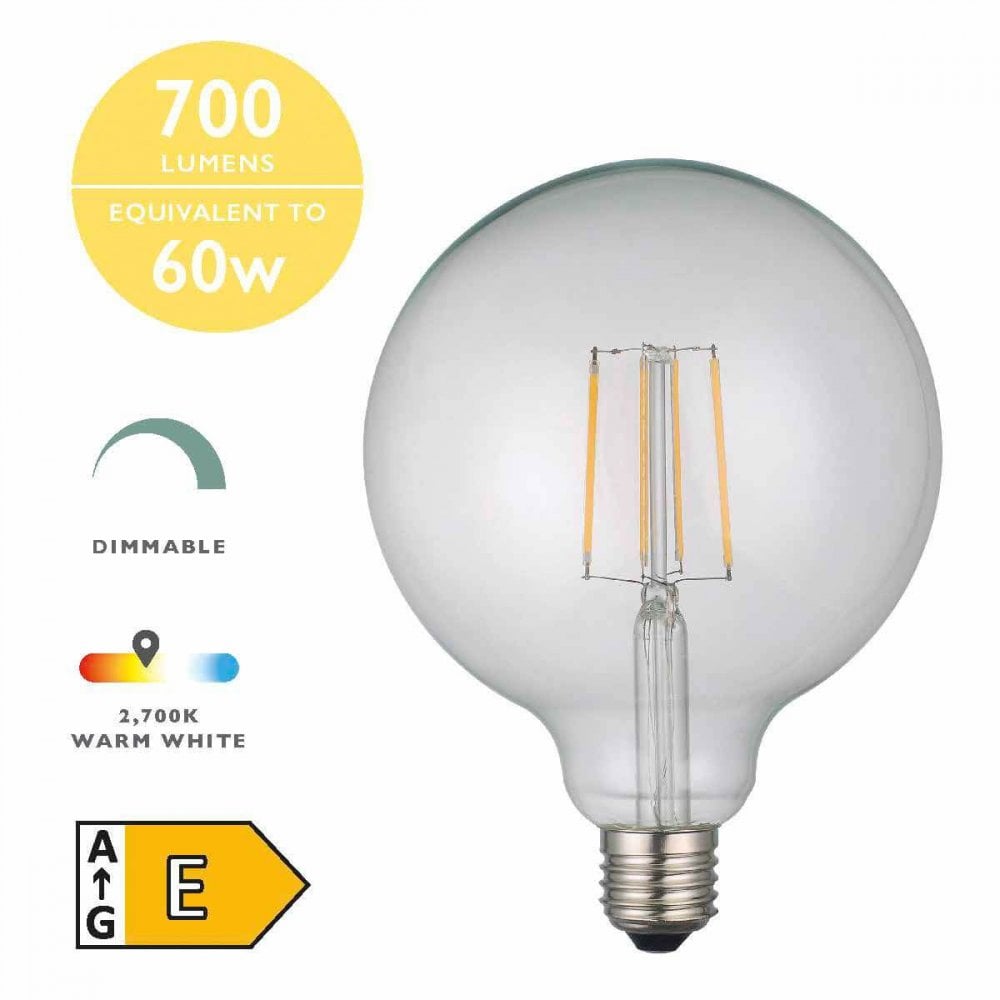 Dimmable Edison Screw Globe 6 watt LED Warm White 700 Lumens