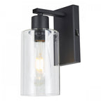 Miu Wall Light In Matt Black Finish With Clear Glass Shade MIU0722