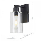 Miu Wall Light In Matt Black Finish With Clear Glass Shade MIU0722