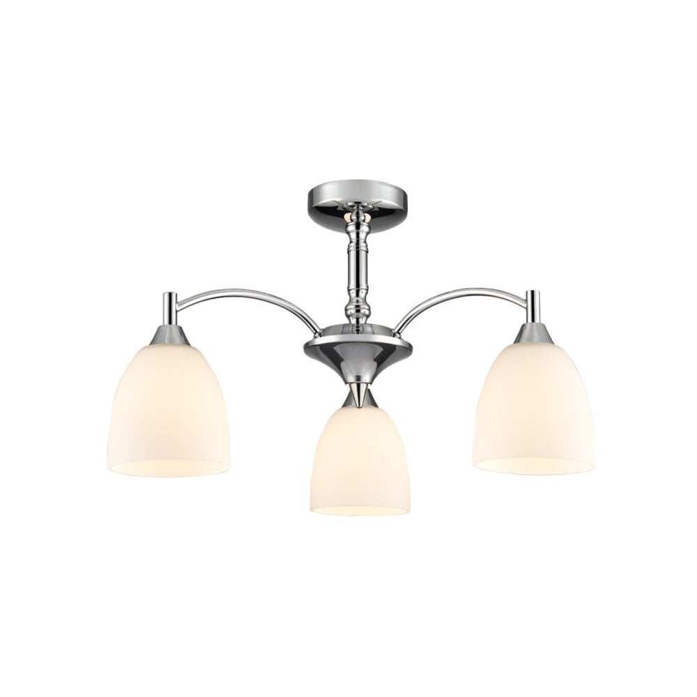 FL2087/3 3 Light Chrome Semi-Flush Ceiling Light