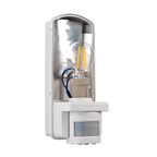 Motion PIR Exterior White Wall Light with Frosted Polycarbonate Diffuser IP44 48740