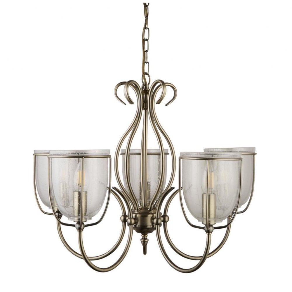 Silhouette 5 Light Ceiling Pendant Light In Antique Brass Finish 6355-5AB