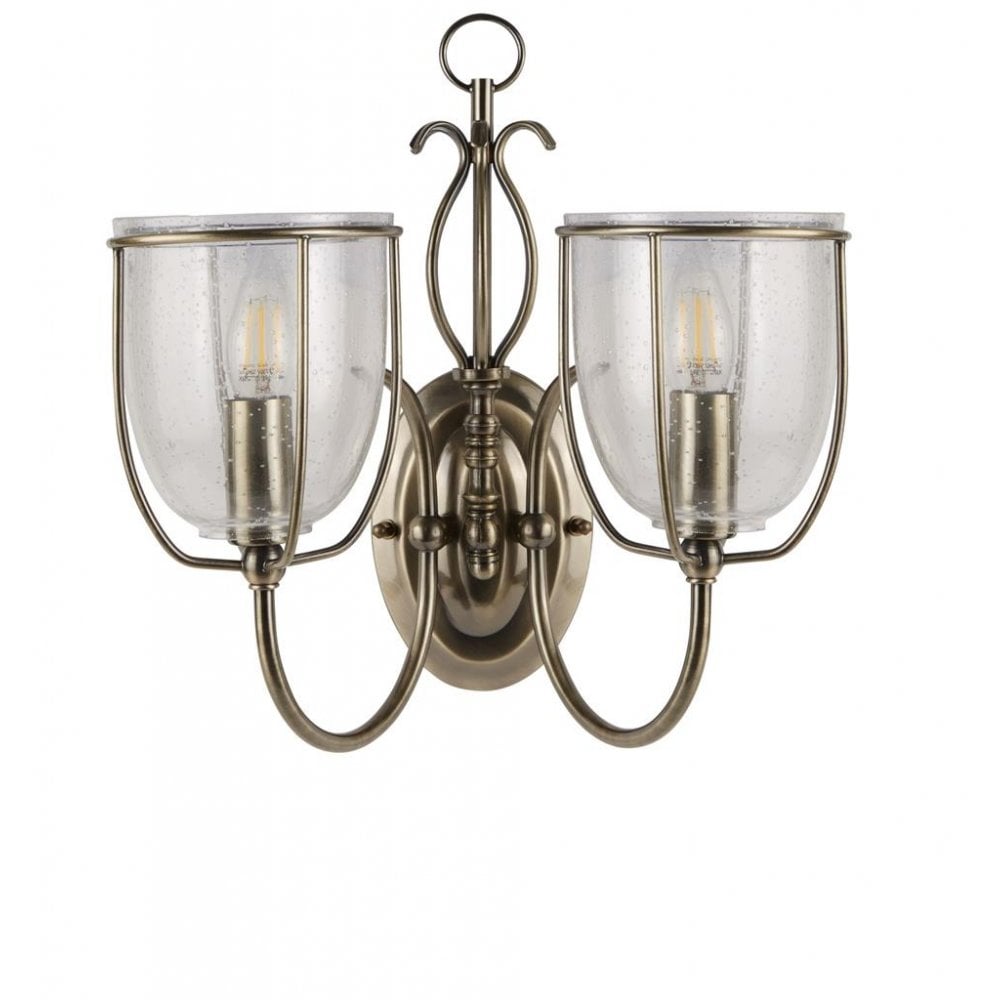 Silhouette 2 Light Wall Light In Antique Brass Finish 6352-2AB